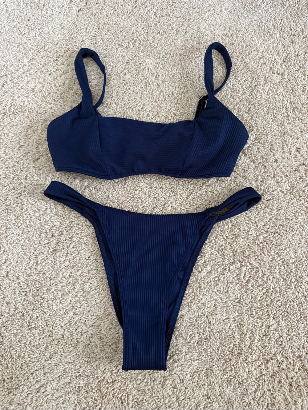 Hollister Navy Ribbed bikini set